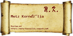 Metz Kornélia névjegykártya