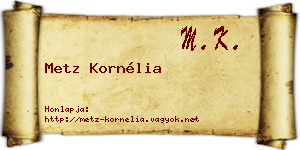 Metz Kornélia névjegykártya